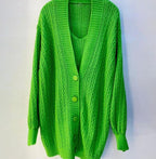 Veste droite et robe pull à fines bretelles