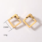 Boucles d'oreilles carrées géométriques simples de style européen et américain pour femmes, bijoux d'oreille en métal tendance et simples