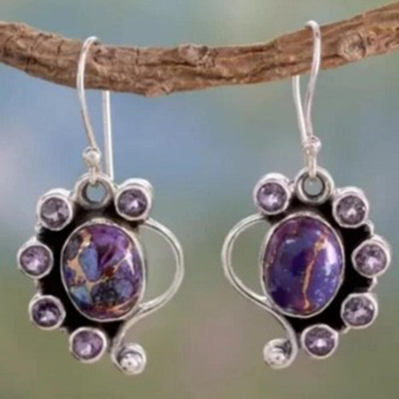 Boucles d'oreilles tendance géométriques rondes rétro en zircon pour femme