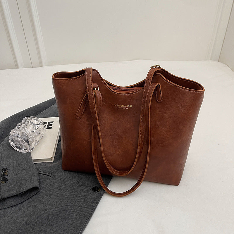 Sac cabas texturé simple et polyvalent pour femme