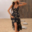 Robe Gothique Rétro Imprimé Crâne Os Soleil Et Lune Femme