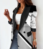 Blazer ample et décontracté beige pour femme