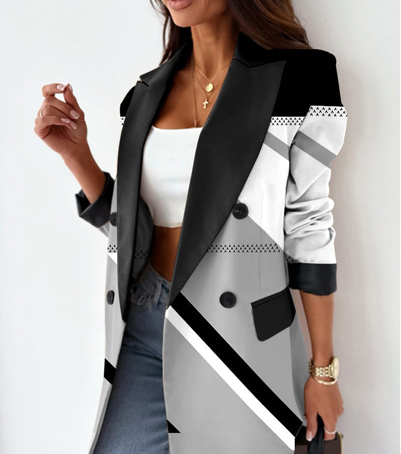 Blazer ample et décontracté beige pour femme