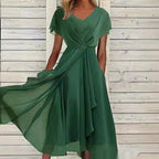 Robe en mousseline unie pour femme