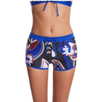 Bikini taille haute imprimé à angle plat