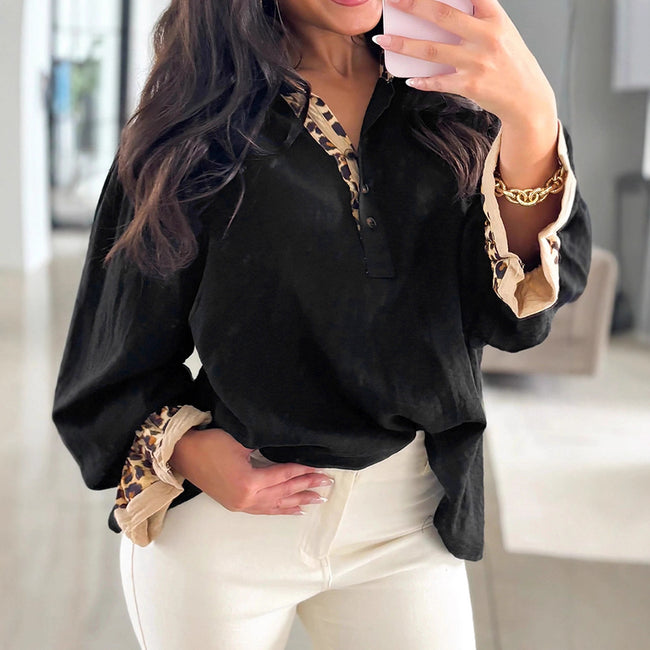 Chemise décontractée à manches longues à volants pour femme Hover Image