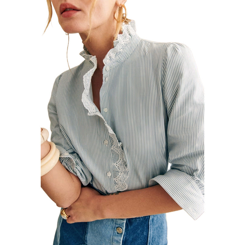 Chemise Shiying à rangée unique et boucles multiples pour femme