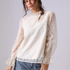 Chemise Mode Femme Broderie Creuse