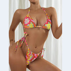 Nouveau maillot de bain bikini à cordon floral pour femme