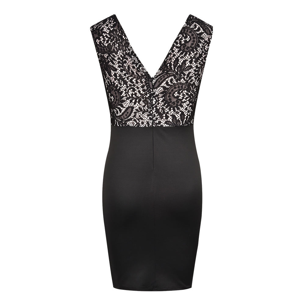 Robe fourreau en dentelle tendance pour femme