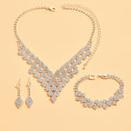 Collier bracelet boucles d'oreilles en forme de diamant pour femmes