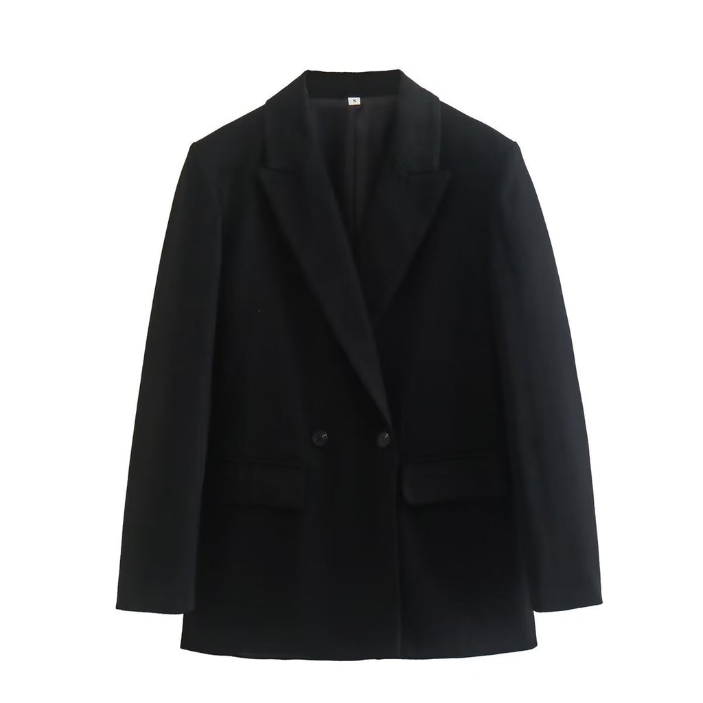Veste blazer à deux boutons pour femme, style urbain et tempérament