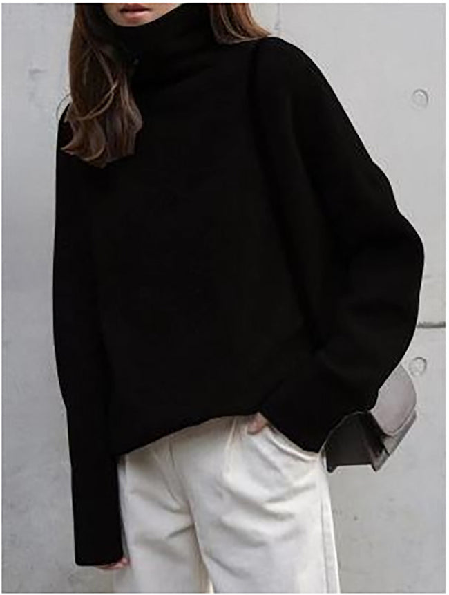 Col roulé 100 % cachemire Femme Pull épais ample Main Image