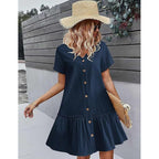 Robe d'été ample en coton et lin pour femme