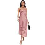 Robe de pyjama en satin sans dos pour femme