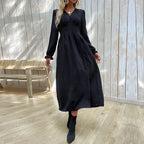 Nouvelle robe jacquard unie pour le printemps