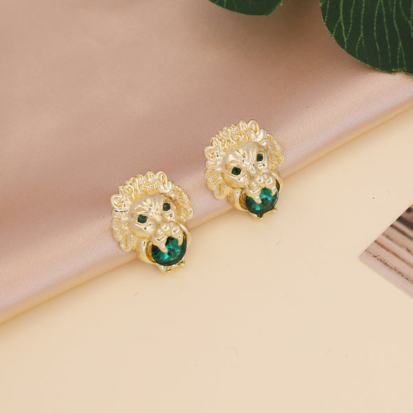 Boucles d'oreilles tête de lion de style punk rétro pour femmes, bijoux de personnalité européens et américains