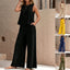 Ensemble pantalon uni décontracté et ample pour femmes, costume deux pièces élégant pour le printemps et l'été, ensemble pantalon complet, tenue féminine