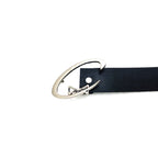 Ceinture noire en similicuir PU simple avec boucle ardillon métallique