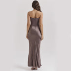Robe longue bustier moulante, robe de soirée sexy sans dos pour femmes