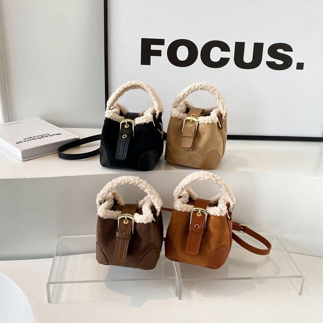 Sacs Bandoulière Femme Sac à Main Épaule Décontracté Rétro Sac en Peluche Sacs Designer Polyvalents Sac à Main et Sacs à Main Femme Main Image