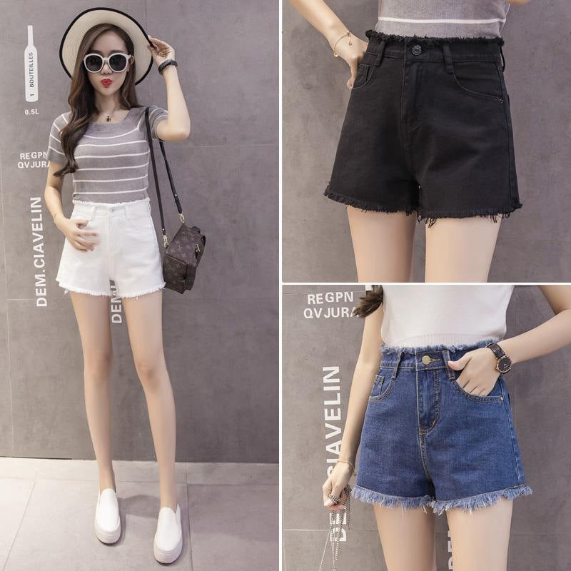 Shorts en jean taille haute pour femme - Style été