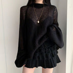 Pull en tricot à manches lanternes et sens artistique pour femme