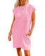 Summer Round-neck Short-sleeve Dress With Pockets Fashion Casual Loose Sports Dresses For Women Clothing