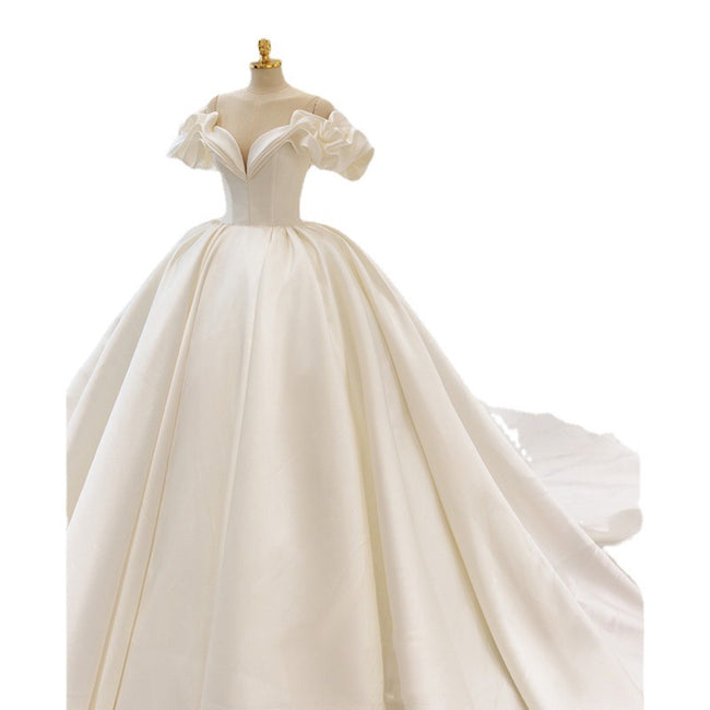 Robe de Mariée de Luxe pour Petite Mariée Française Main Image