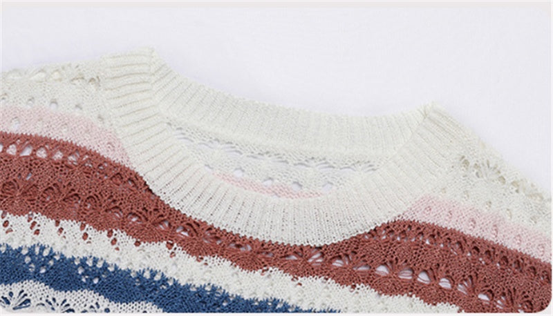 Pull en maille rayé coloré pour femme