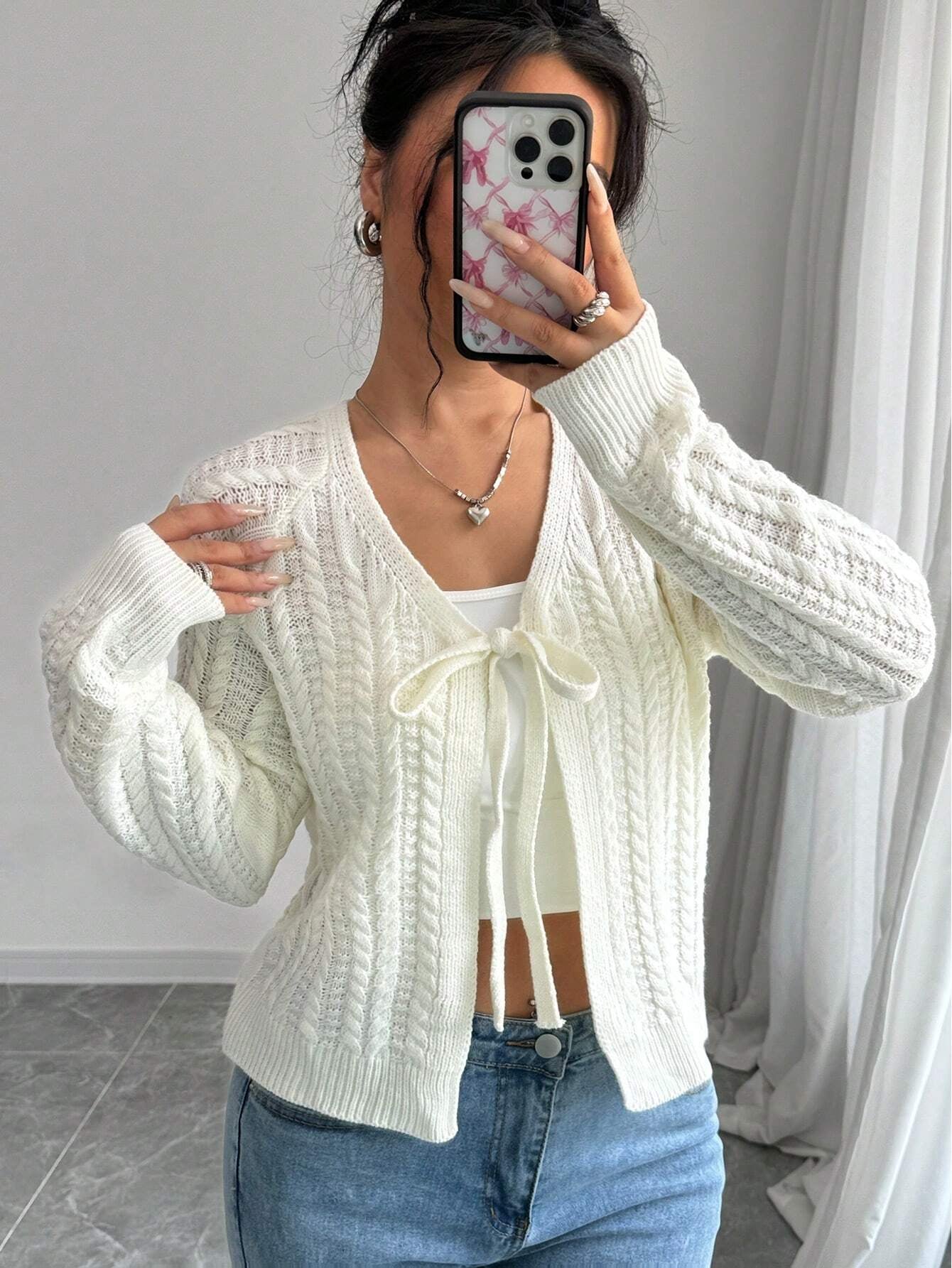 Pull en maille à manches longues pour femme