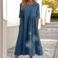 Robe décontractée ample imprimée à col rond et manches courtes grande taille