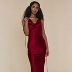 Robe longue de soirée lacée en dentelle, style banquet, pour femme