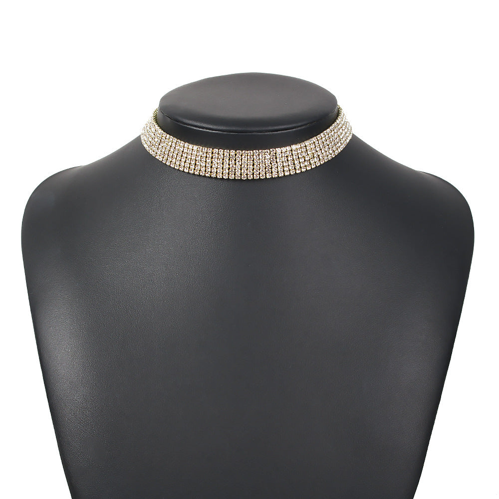 Collier Collier Fille Tendance Collier En Strass Complet Collier En Alliage