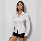 Fashion Casual Striped Shirt For Women