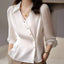 Chemise cardigan de couleur unie pour femme, collection automne