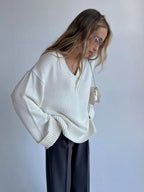 Pull-over Femme Couleur Unie Style Décontracté