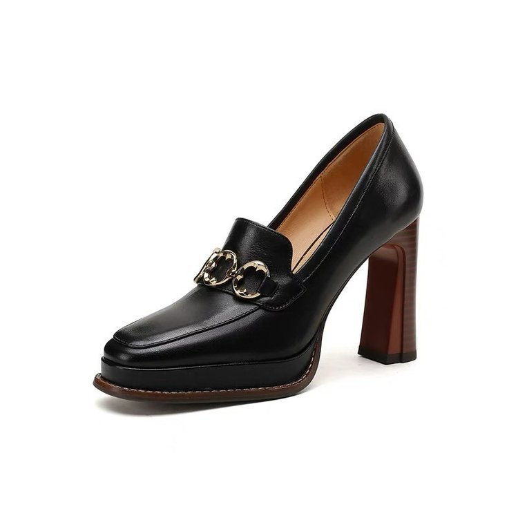 Talons hauts décontractés de style rétro britannique pour femmes
