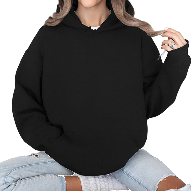 Chandail ample à capuchon multicolore pour femmes