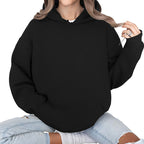 Chandail ample à capuchon multicolore pour femmes
