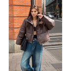 European And American Winter Disposable Leather Cotton-padded Jacket