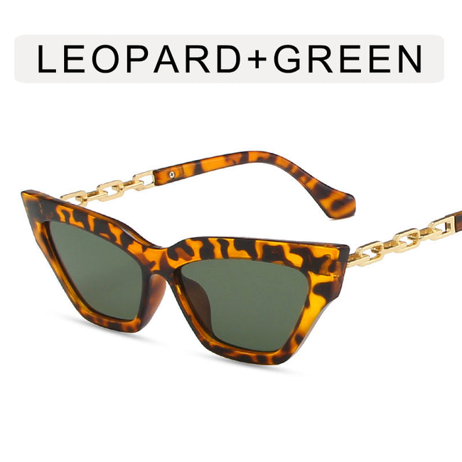 Lunettes de soleil œil-de-chat à chaîne pour femmes Main Image