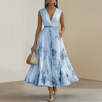 Robe sans manches imprimée tendance pour femme