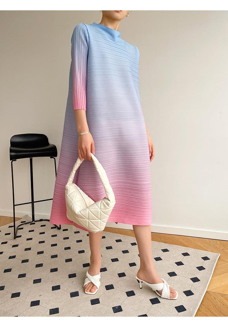 Robe plissée grande taille pour femmes