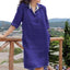 Nouvelle robe mi-longue ample à col en V pour femme