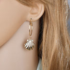 Nouvelles boucles d'oreilles simples pour femmes, bijoux d'oreilles en coquille, vente chaude transfrontalière