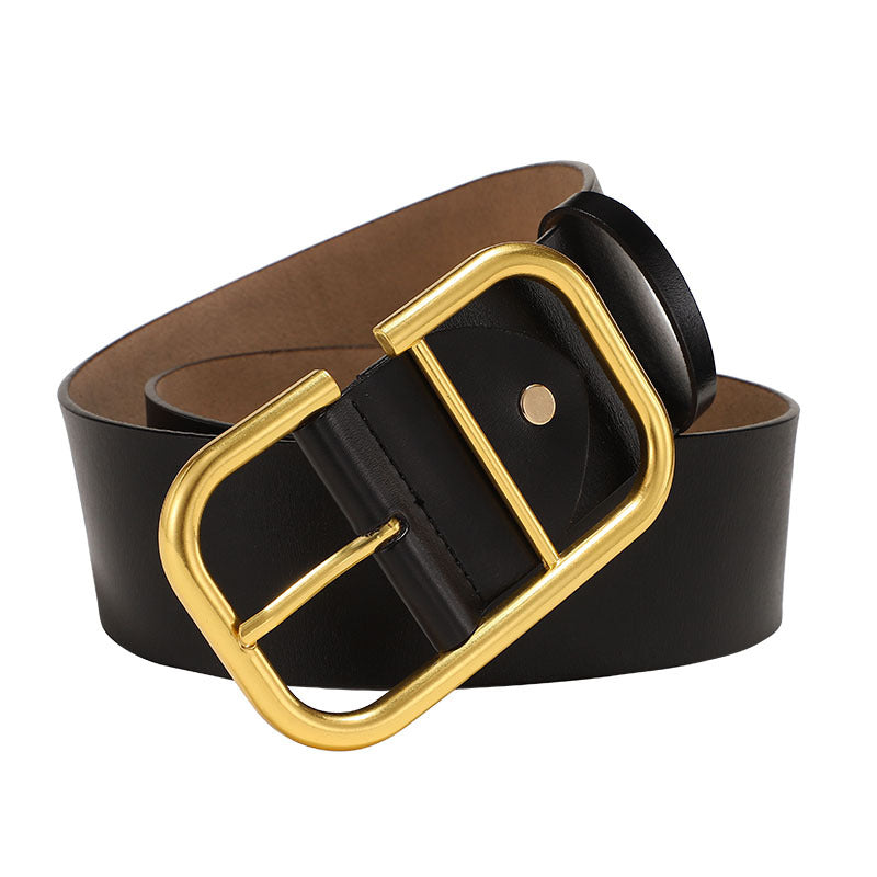 Ceinture large en cuir de vache pour femme