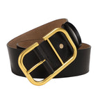 Ceinture large en cuir de vache pour femme