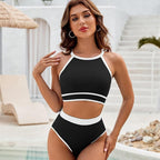 Maillot de bain bikini minimaliste uni pour femme