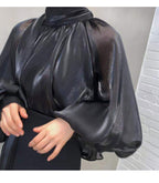Chemisier en mousseline avec cravate, protection solaire, style occidental, petit haut pour femme